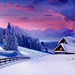 Раскраска зимний пейзаж