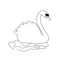Раскраска лебедь