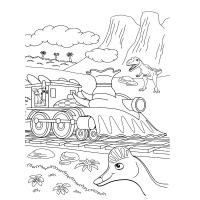 Раскраска Поезд динозавров
