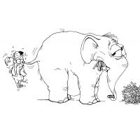 Раскраска Слон и Моська