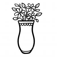 Раскраска ваза с цветами
