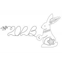 Раскраска кролик на новый год 2023
