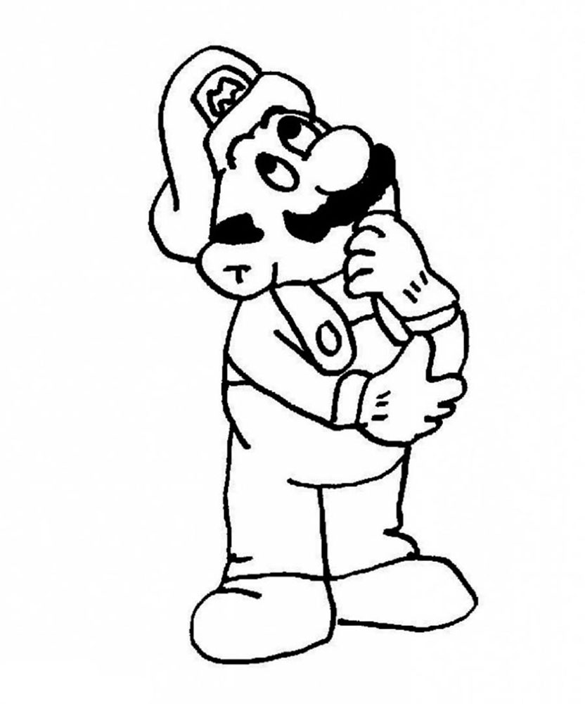 Новогодний Марио раскраска