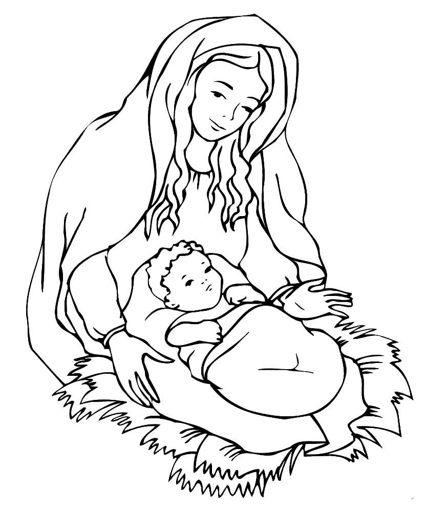 Раскраска рождение Иисуса