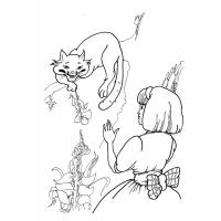 Раскраска Чеширский кот