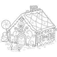 Раскраска пряничный домик