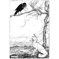 Раскраска Ворона и лисица