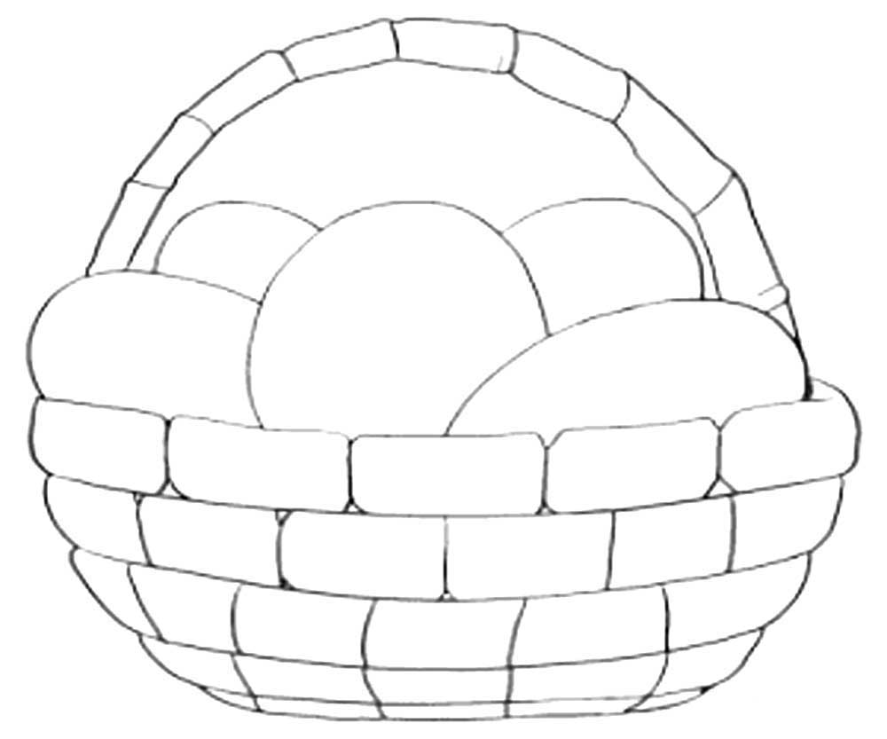 Корзина с пирогами раскраска