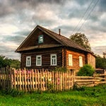 Раскраска домик в деревне Раскраска домик в деревне