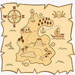 Раскраска карта сокровищ Раскраска карта сокровищ