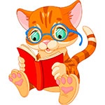 Раскраска Кот ученый Раскраска Кот ученый